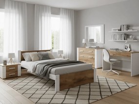 IKAROS ágy 90 x 200 cm, artisan tölgy/fehér Ágyrács: Léces ágyrács, Matrac: Somnia matrac 18 cm