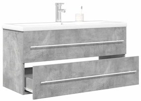 2 részes betonszürke szerelt fa fürdőszobai bútorszett