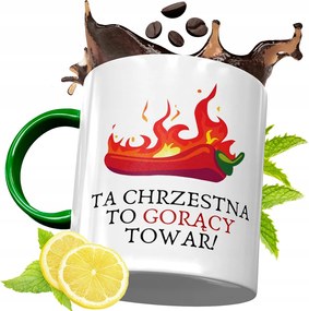 Zöld Bögre Keresztelőre Születésnapi Ajándék fényképes nyomattal