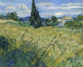 Reprodukció Green Wheat Field with Cypress (1889), Vincent van Gogh