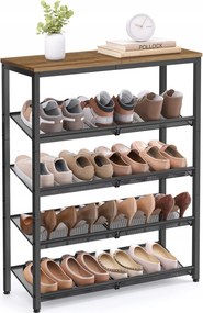 Stabil acél cipősszekrény 5 fokozatban állítható polcok a tetőtérben