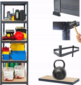 Tárolószekrény fém Premium Helios 213x60x60cm 5Px175kg Tömör