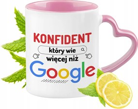 Konfident Bögre Rózsaszín Szív Alakú Füllel Kávé Ajándék