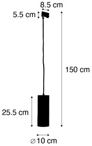 Design függőlámpa fehér színben, sínadapterrel, 3 fázisú - 3 fázisú Tubo