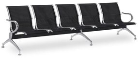 Fém pad a váróterembe REST, 5 ülés, fekete