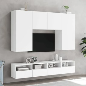 fehér szerelt fa fali TV-szekrény 100 x 30 x 30 cm