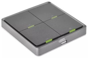Kapcsoló 4-gombos GoSmart 1xCR2430 Tuya fekete
