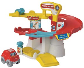 Tűzoltó állomás Fun készségfejlesztő szett bukfencező kisautóval Clementoni