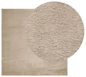HUARTE homokszínű rövid szálú puha és mosható szőnyeg 160x160cm