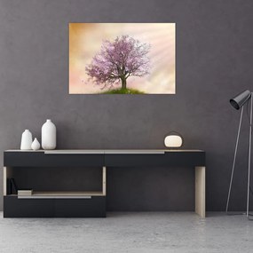Virágzó fa képe egy domb tetején (90x60 cm)