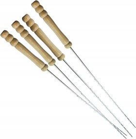 4x Acél Nyársak Grill Nyársak 38 cm