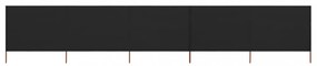 fekete 5 paneles szövet szélfogó 600 x 160 cm