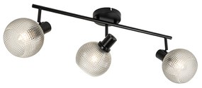 Design spotlámpa fekete füstüveggel 3-lámpás - Chico