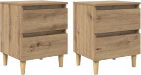 vidaXL Ágy szekrények 2 pcs Artisan tölgy 40 x 35 x 50 cm Faanyag