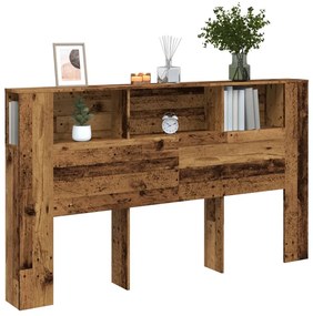 antik fa színű szerelt fa áthidalószekrény 180x18,5x102,5 cm