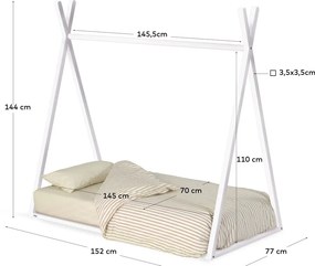 Fehér házikó alakú bükkfa gyerekágy 70x140 cm Maralis – Kave Home