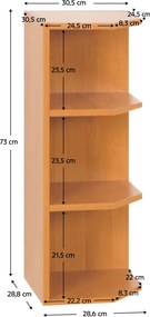 Konyhaszekrény, sarok, felső, jobbos, éger LORA Mdf New W30N
