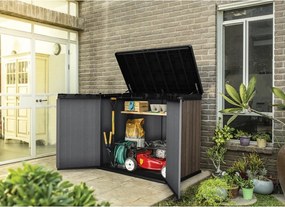 Sötétbarna műanyag kerti tárolódoboz Deco – Keter