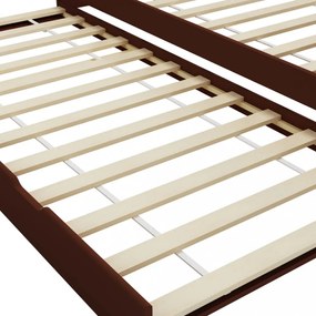 sötétbarna fenyőfa kihúzható kanapéágy keret 90 x 200 cm