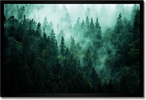 Poszter fekete keretben 60x40 Erdő Köd Tájkép Utazás