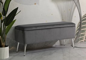 Pad tárolóval ezüstös 112x42x50cm