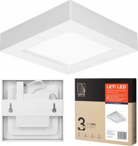 Falra szerelhető Led lámpatest 12W szögletes 3000K 800lm mennyezeti fehér Led