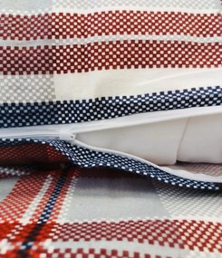 Karo piros flanel ágyneműhuzat 200x140cm+90x70cm TiaHome