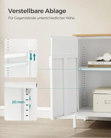 Kétajtós tárolószekrény, 80x76x40 cm, natúr bézs–fehér