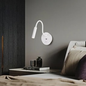 Brilagi - LED Rugalmas fali lámpa USB porttal MAYA LED/3W/230V fehér