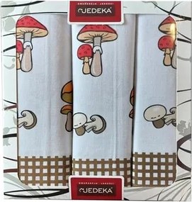 Konyhai Törlőkendő Szett 3db 50x70 Pamut 100% Gomba 01