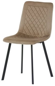 Scaun tapițat cu material din catifea de culoare cappuccino. DCL-973