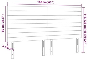 kék szövet LED-es fejtámla 160x5x118/128 cm