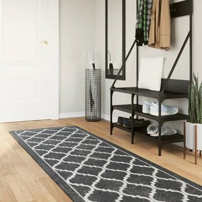 fekete-fehér mosható csúszásgátló szőnyeg 80 x 300 cm