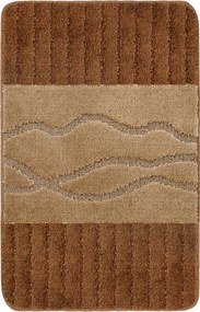 Fürdőszobaszőnyeg Csúszásgátló Nagy Bézs Barna 50X80 Vastag Puha 3D