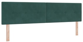 Boxspring ágy matraccal és LED világítással Sötét zöld 180x200 cm Bársony