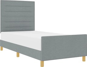 vidaXL Ágykeret fejtámlával Világosszürke 80 x 200 cm szövet