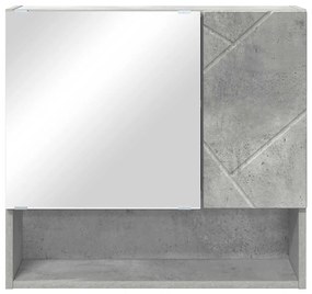 Tükörszekrény polcokkal Beton szürke 59 x 17 x 55 cm Faanyag