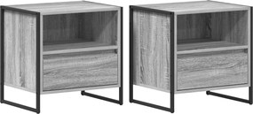 vidaXL Éjjeli asztal 2 pcs Szürke Sonoma 50 x 39,5 x 50 cm Faanyag