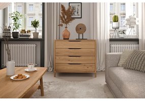 Natúr színű tölgyfa alacsony komód 95x80 cm Twig – The Beds