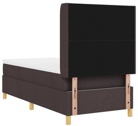 Boxspring Ágy Matrac Kétszemélyes Sötétbarna 90x200 cm Szövet