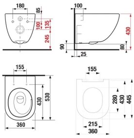 JIKA H8667180000001 - Fali WC MIO + SoftClose MIO WC-ülőke