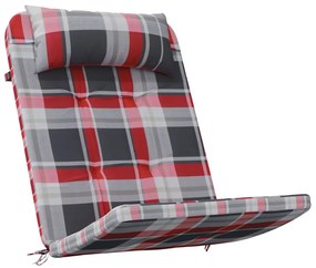 Székpárna Sakktábla 2 pcs Piros kockás minta 58 x 77 x 4.5 cm