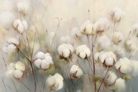 Fotótapéta Flizelina Természet Bézs Barna Virágok Pamut 312x219 ragasztó