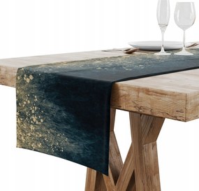 Futófelület Abrosz Asztalra Matt Sima 40x140 Arany Sötétkék Mintás 007