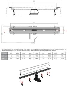 Pestan zuhanyfolyóka Confluo Slim Line 55 cm