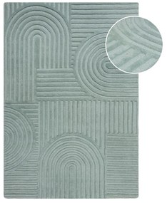 Zen Garden türkiz gyapjú szőnyeg, 120 x 170 cm - Flair Rugs