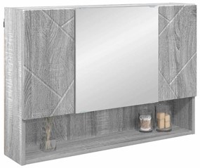 Fürdőszobai tükörszekrény Szürke sonoma 80 x 17 x 55 cm Faanyag