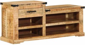 vidaXL pad fiókkal tárolóval Barna 110 x 35 x 50 cm Durva mangó