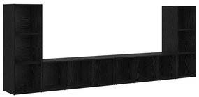TV szekrény 4 pcs Musta tammi 37 x 35 x 107.5 cm Műanyag Fa