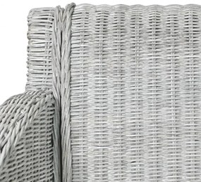 szürke természetes rattan étkezőszék párnával